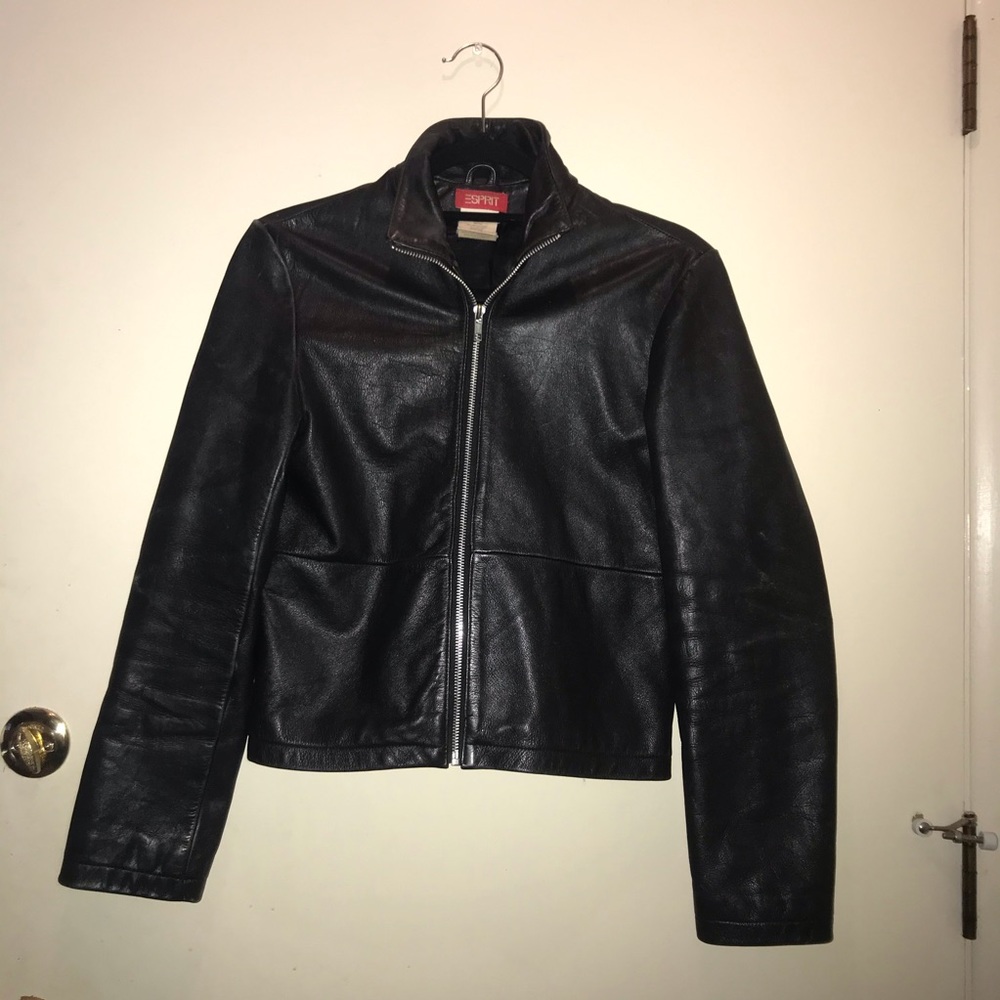 Esprit black leather jacket.